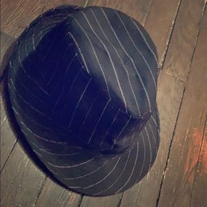 Black and white striped fedora